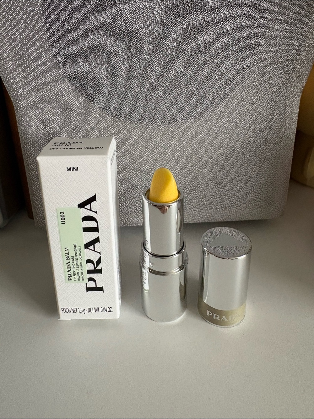 Prada Balm Mini Lip Balm U002 Banana Yellow 0.04 oz Hydrating Lip Care